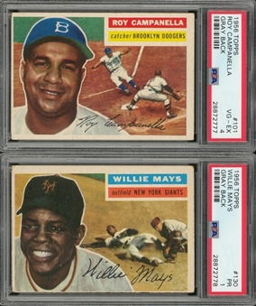 1912-1964 Topps and Hassan Vintage "Grab Bag" Hall of Famers Collection (4 Different) Including Mantle